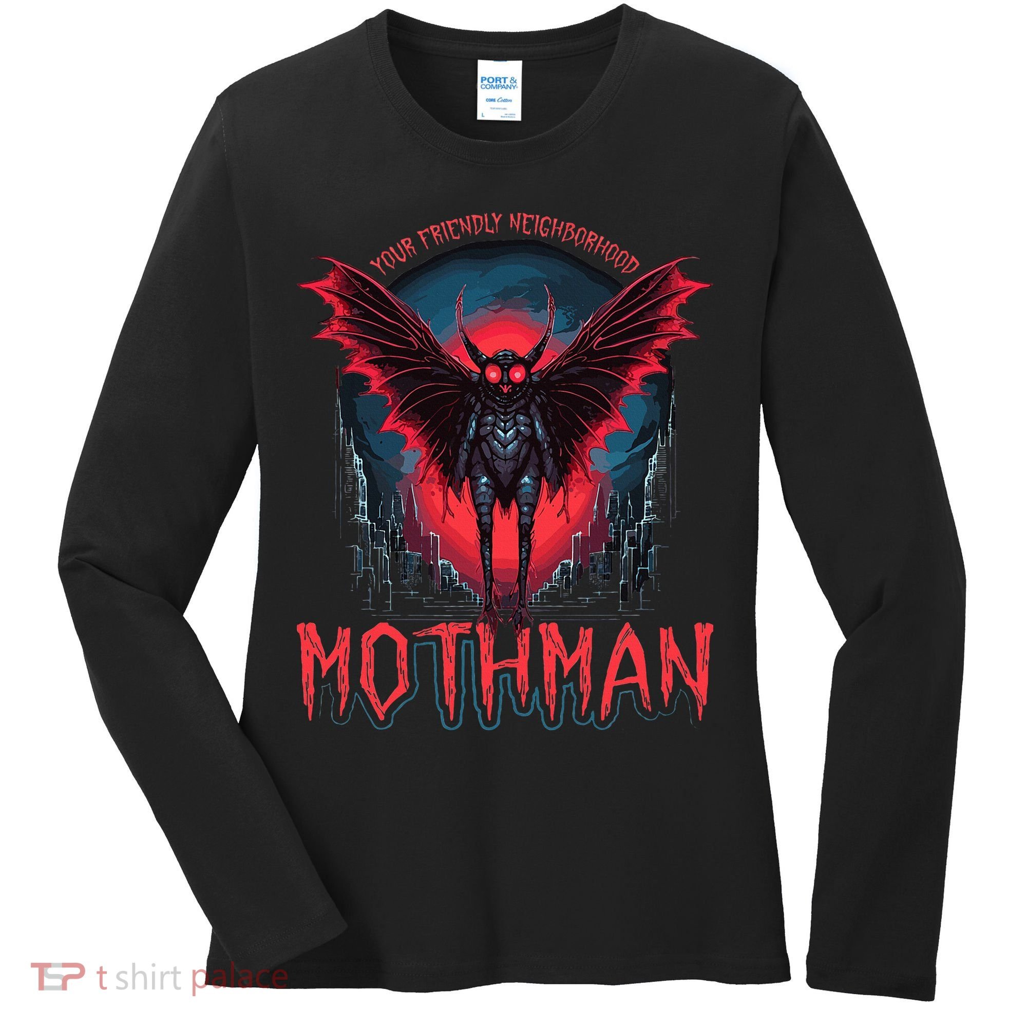 Friendly Neighborhood Mothman Cryptid Women's Long Sleeve Shirt