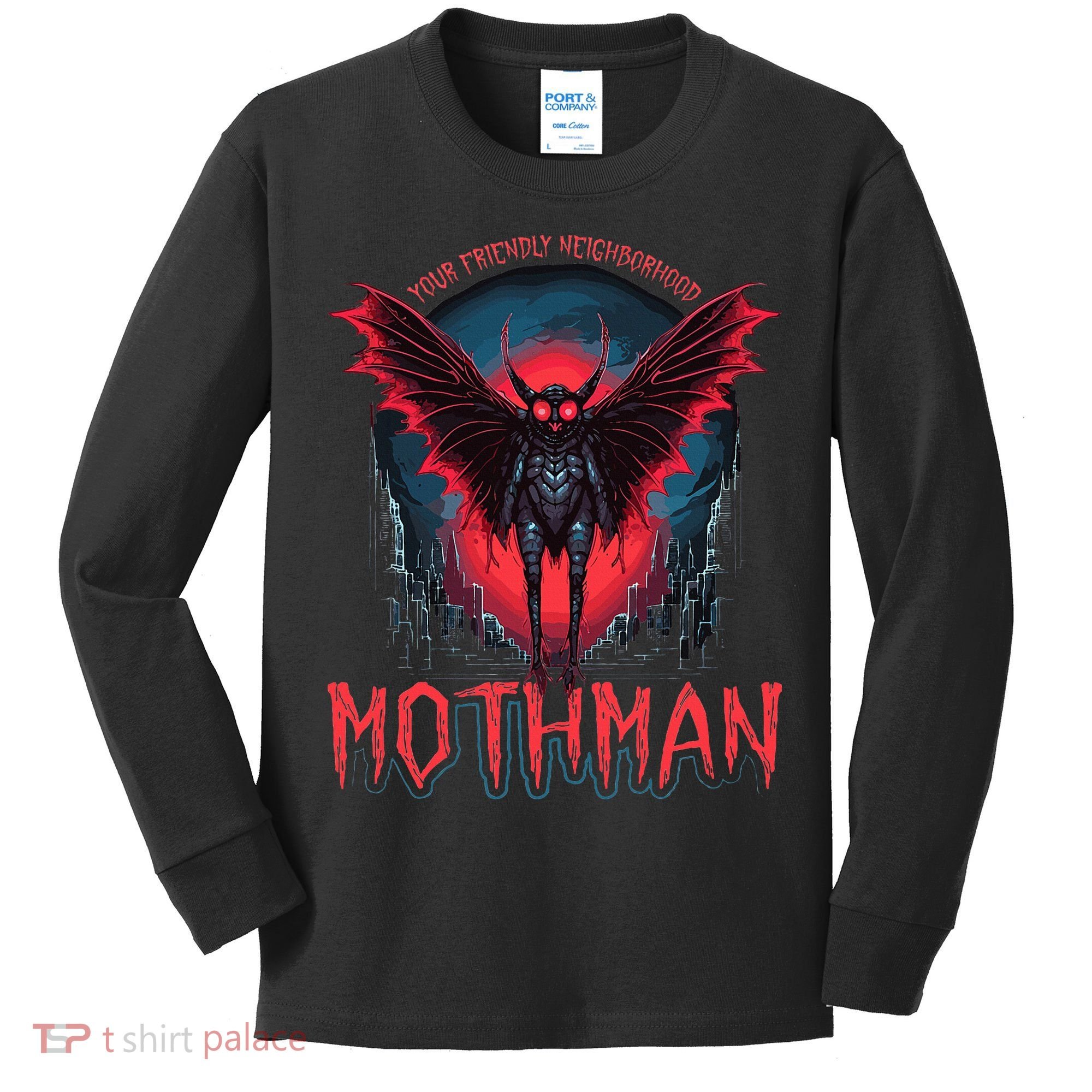 Friendly Neighborhood Mothman Cryptid Kids Long Sleeve Shirt