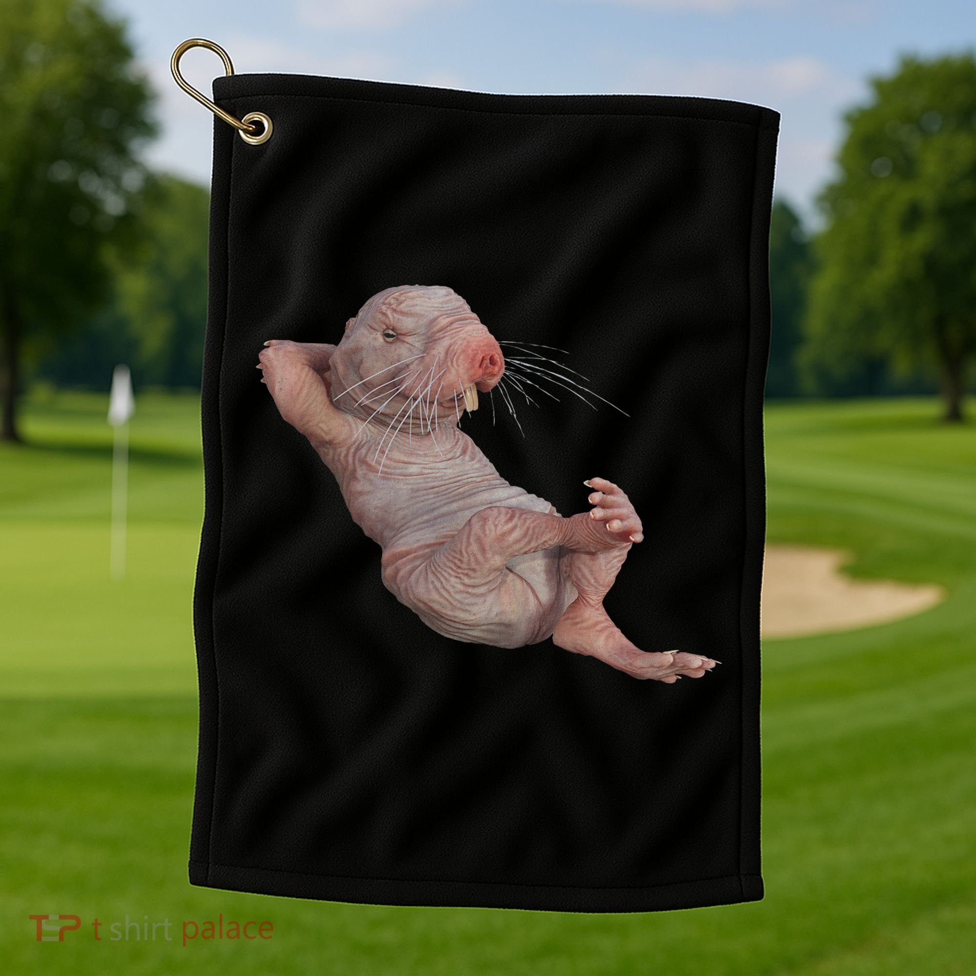 Funny Naked Mole Rat Zookeeper Safari Animal Lover Mole Rat Golf Towel