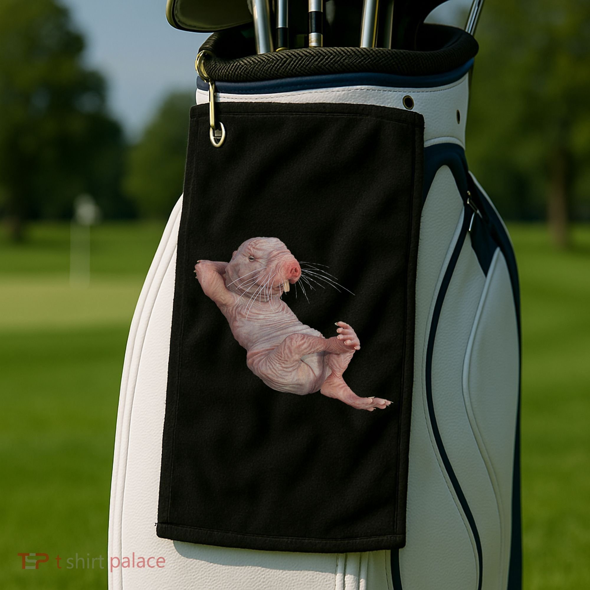 Funny Naked Mole Rat Zookeeper Safari Animal Lover Mole Rat Golf Towel