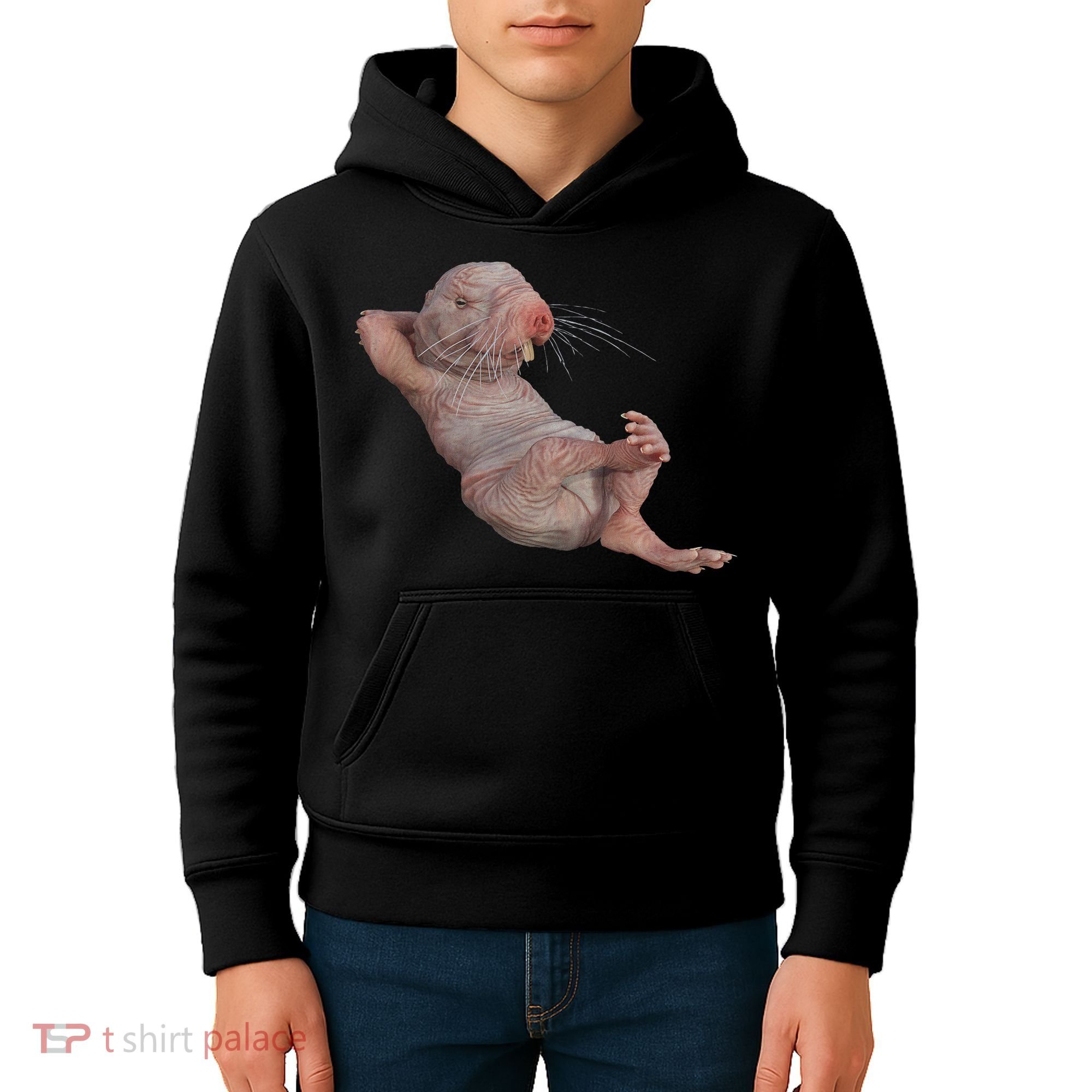 Funny Naked Mole Rat Zookeeper Safari Animal Lover Mole Rat Kids Hoodie