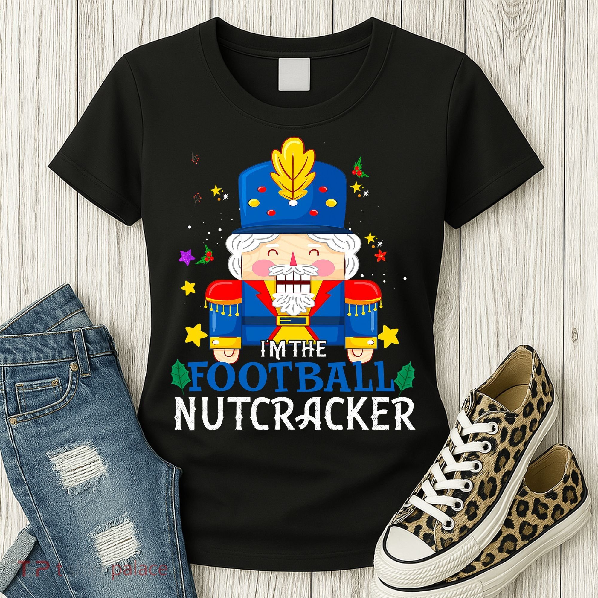 Football Nutcracker Matching Family Group Christmas Party Pj Women's T-Shirt