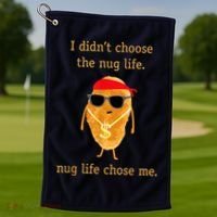 Funny Nugget Nug Life Chicken Nugget Golf Towel thumb 1