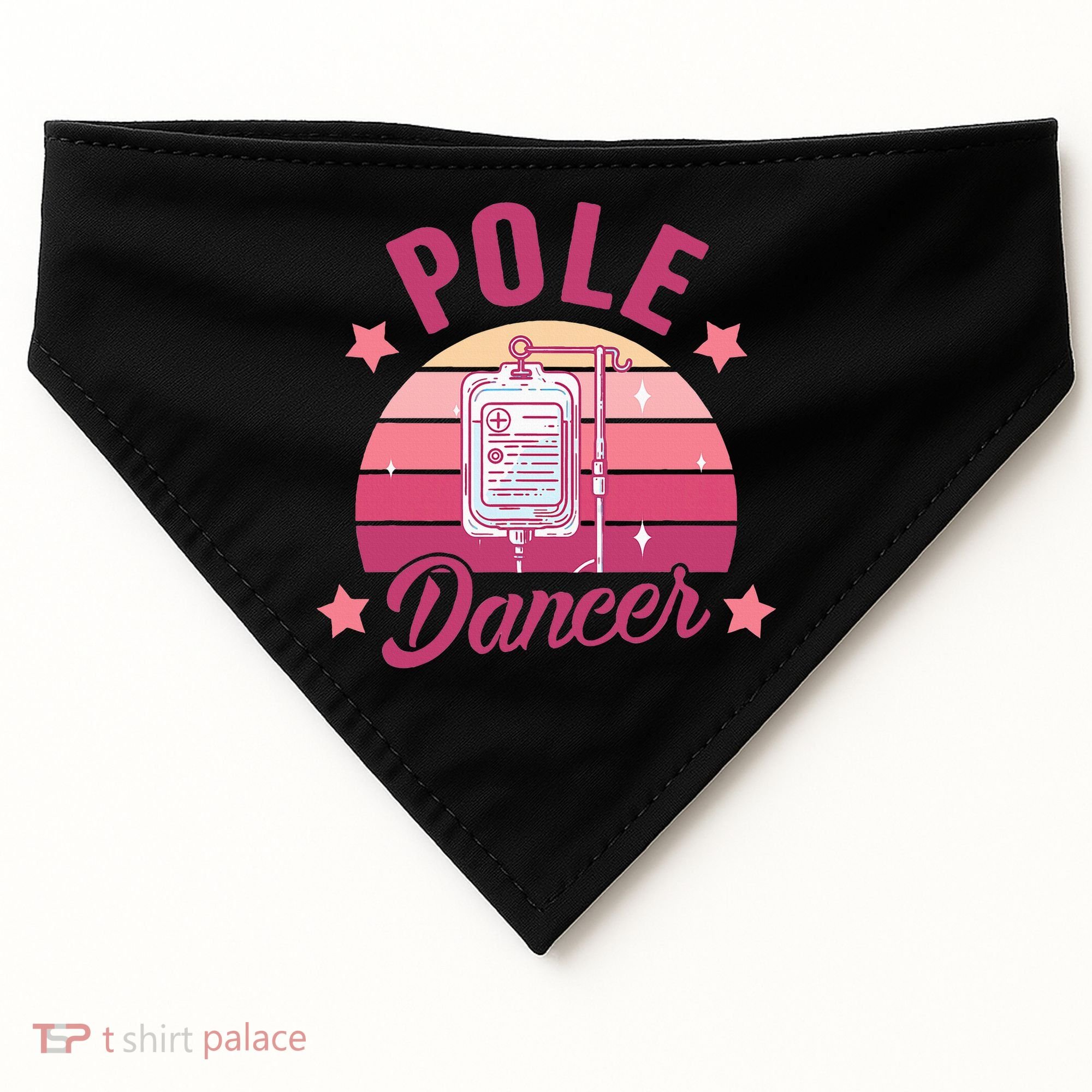 Funny Nurse Nursing Cancer Warrior Chemo Day Pole Dancer USA-Made Doggie Bandana