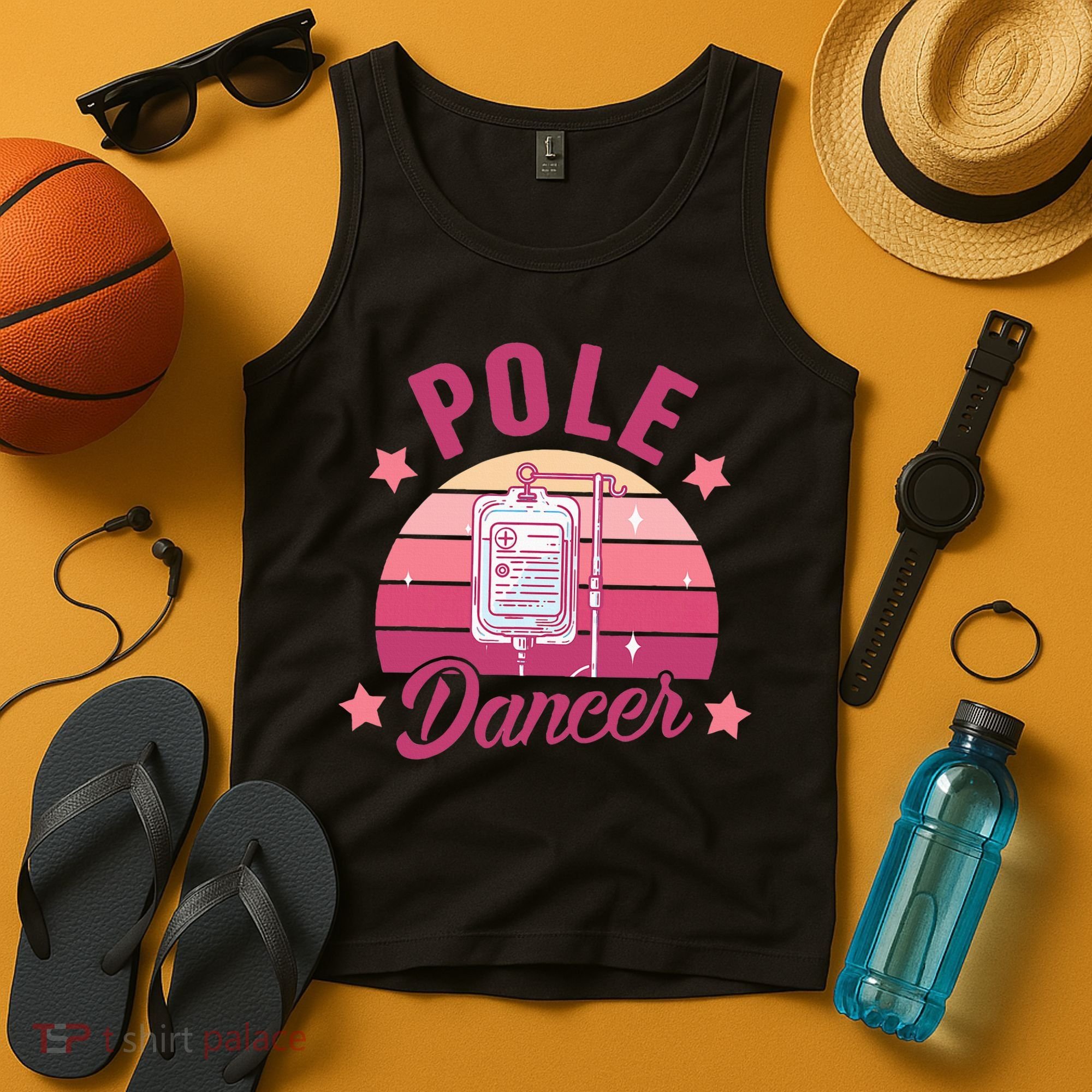 Funny Nurse Nursing Cancer Warrior Chemo Day Pole Dancer Tank Top