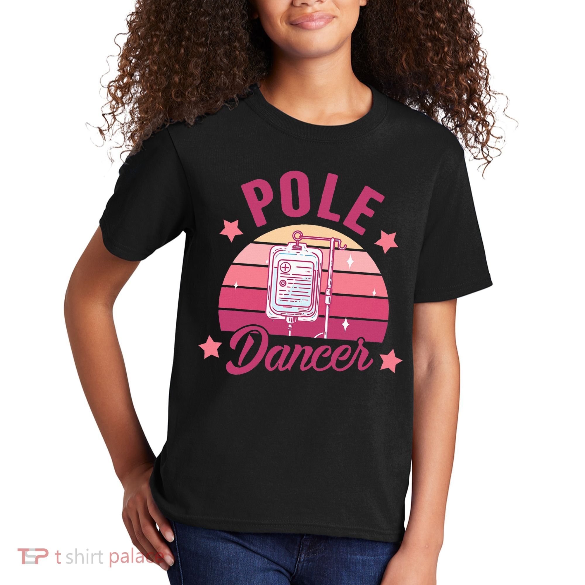 Funny Nurse Nursing Cancer Warrior Chemo Day Pole Dancer Kids T-Shirt