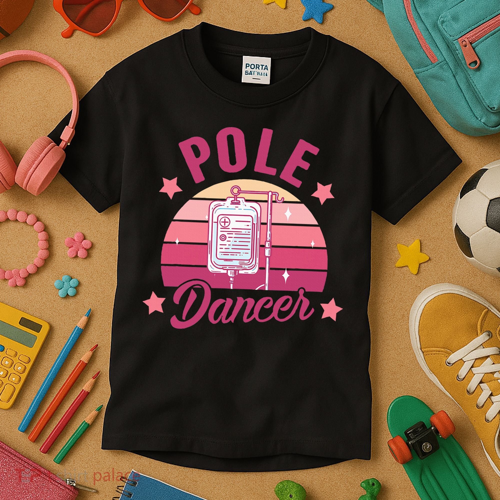 Funny Nurse Nursing Cancer Warrior Chemo Day Pole Dancer Kids T-Shirt