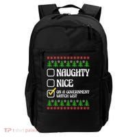 Funny Naughty Nice On A Government Watch List Christmas Xmas  Backpack thumb 0