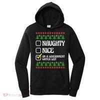 Funny Naughty Nice On A Government Watch List Christmas Xmas  Women's Hoodie thumb 0