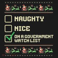Funny Naughty Nice On A Government Watch List Christmas Xmas Bucket Hat thumb 4