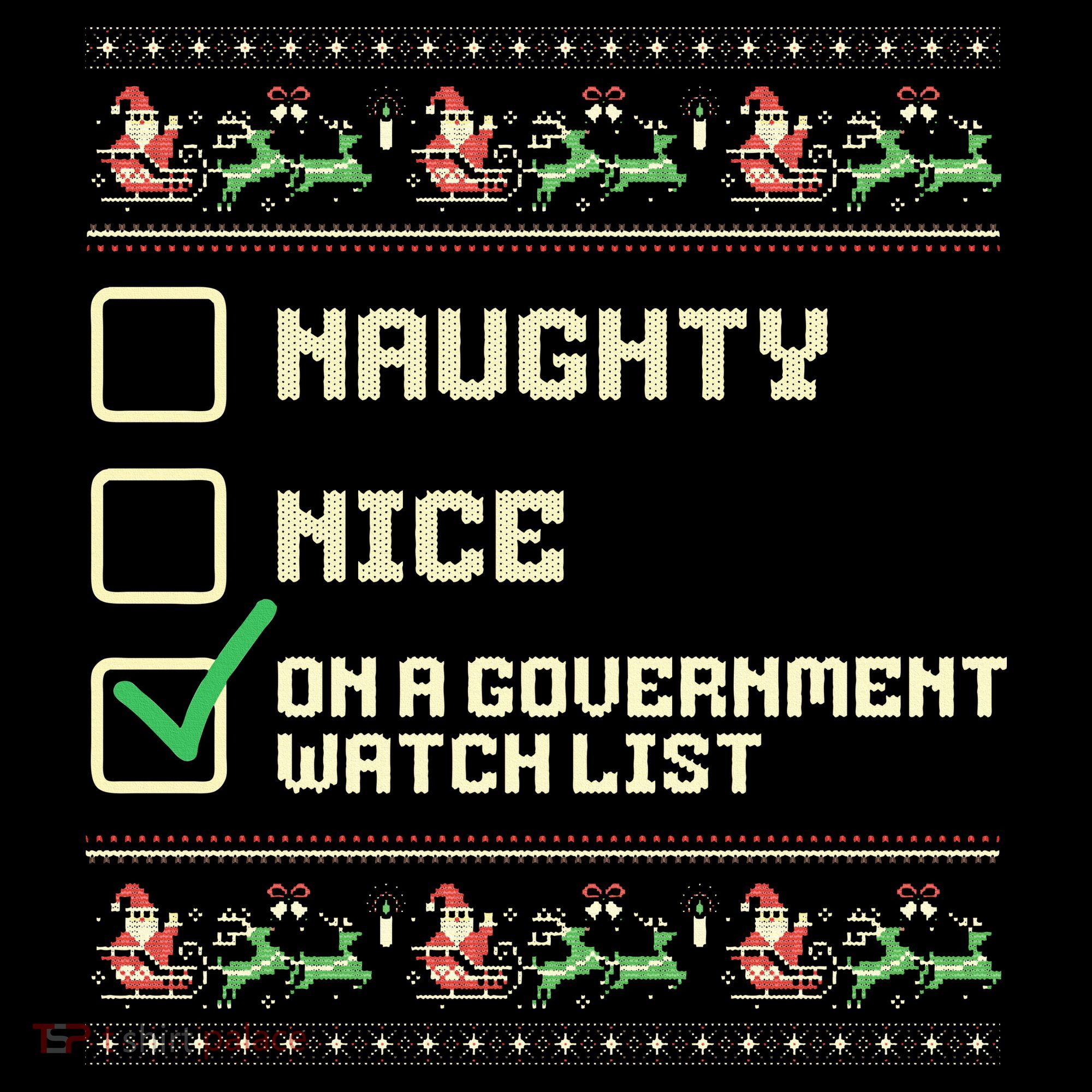 Funny Naughty Nice On A Government Watch List Christmas Xmas Coffee Mug