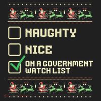 Funny Naughty Nice On A Government Watch List Christmas Xmas Beanie thumb 2
