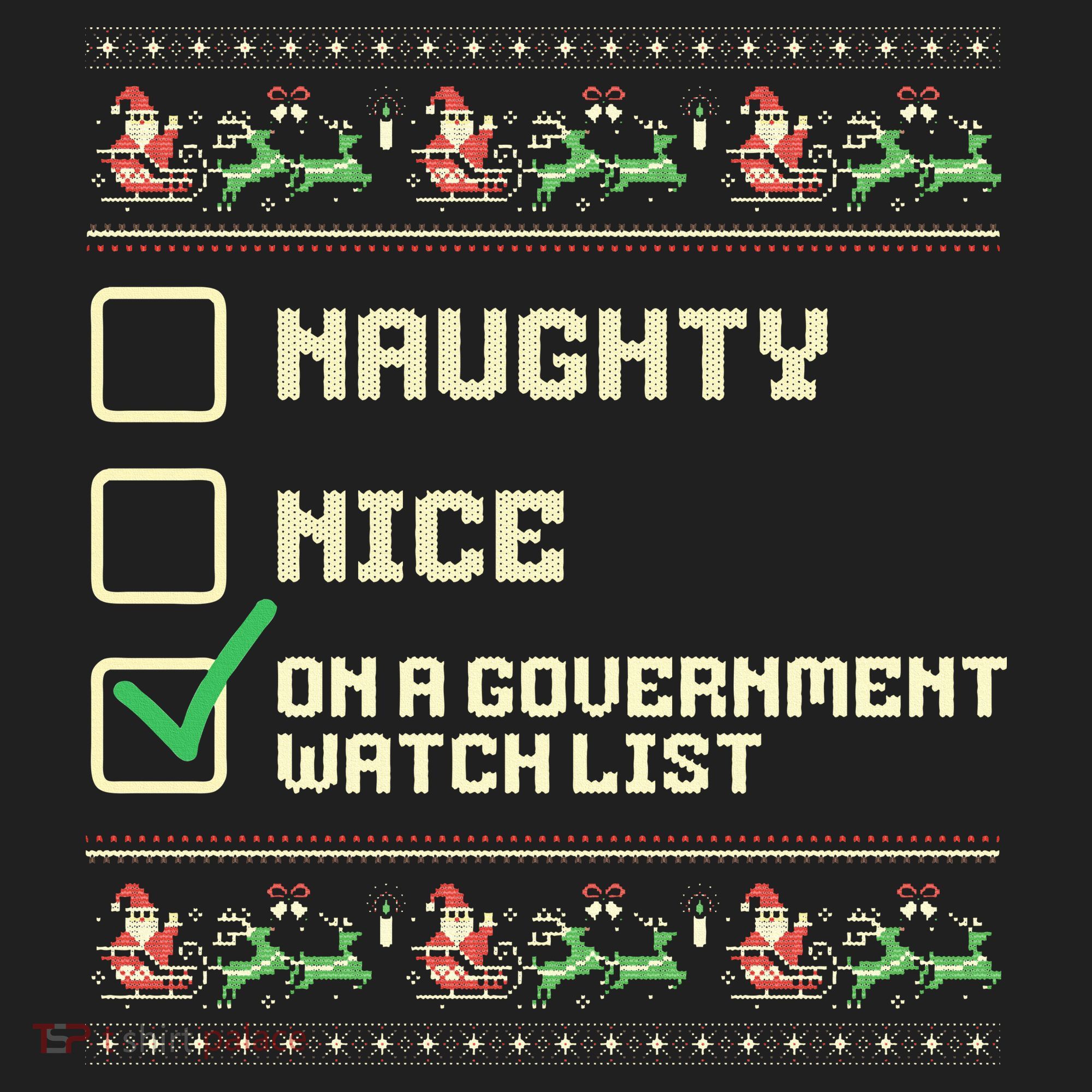Funny Naughty Nice On A Government Watch List Christmas Xmas Beanie