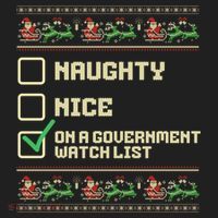 Funny Naughty Nice On A Government Watch List Christmas Xmas Women's Sweatshirt thumb 2