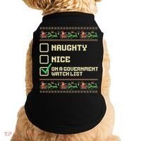Funny Naughty Nice On A Government Watch List Christmas Xmas Doggie Tank thumb 0