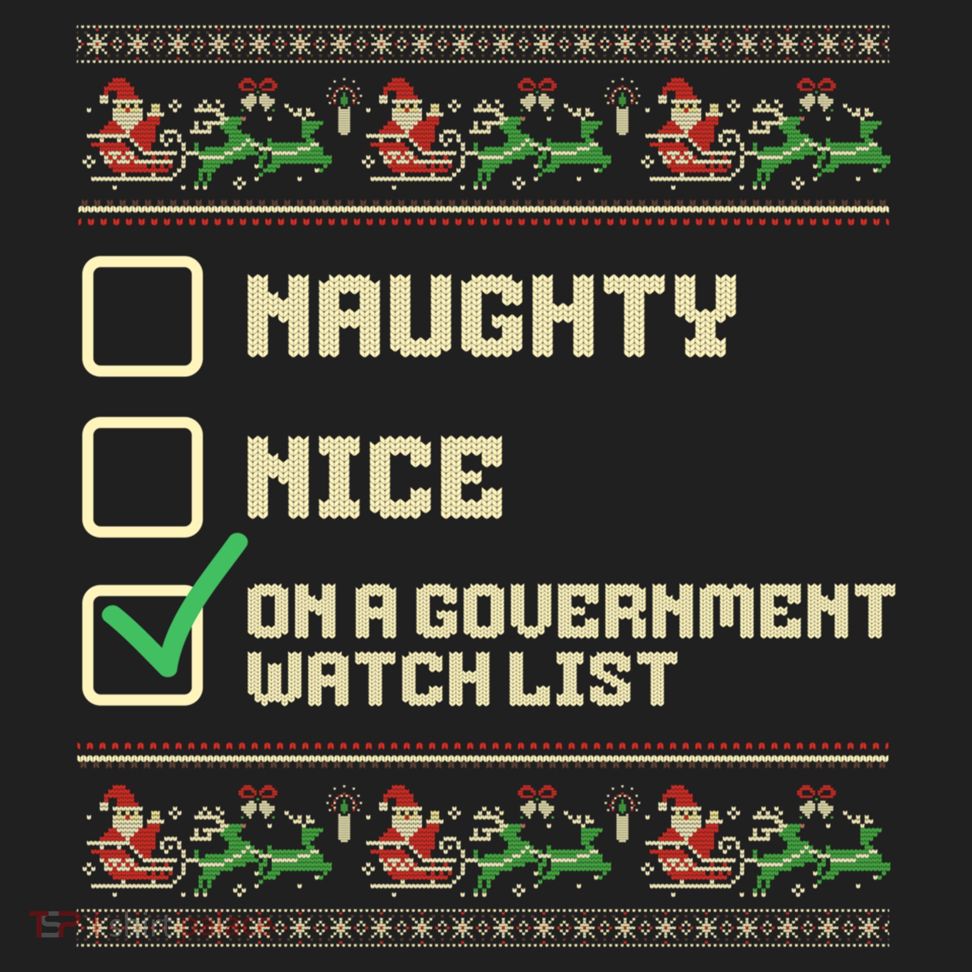 Funny Naughty Nice On A Government Watch List Christmas Xmas Beanie