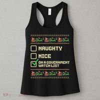 Funny Naughty Nice On A Government Watch List Christmas Xmas Women's Tank Top thumb 3