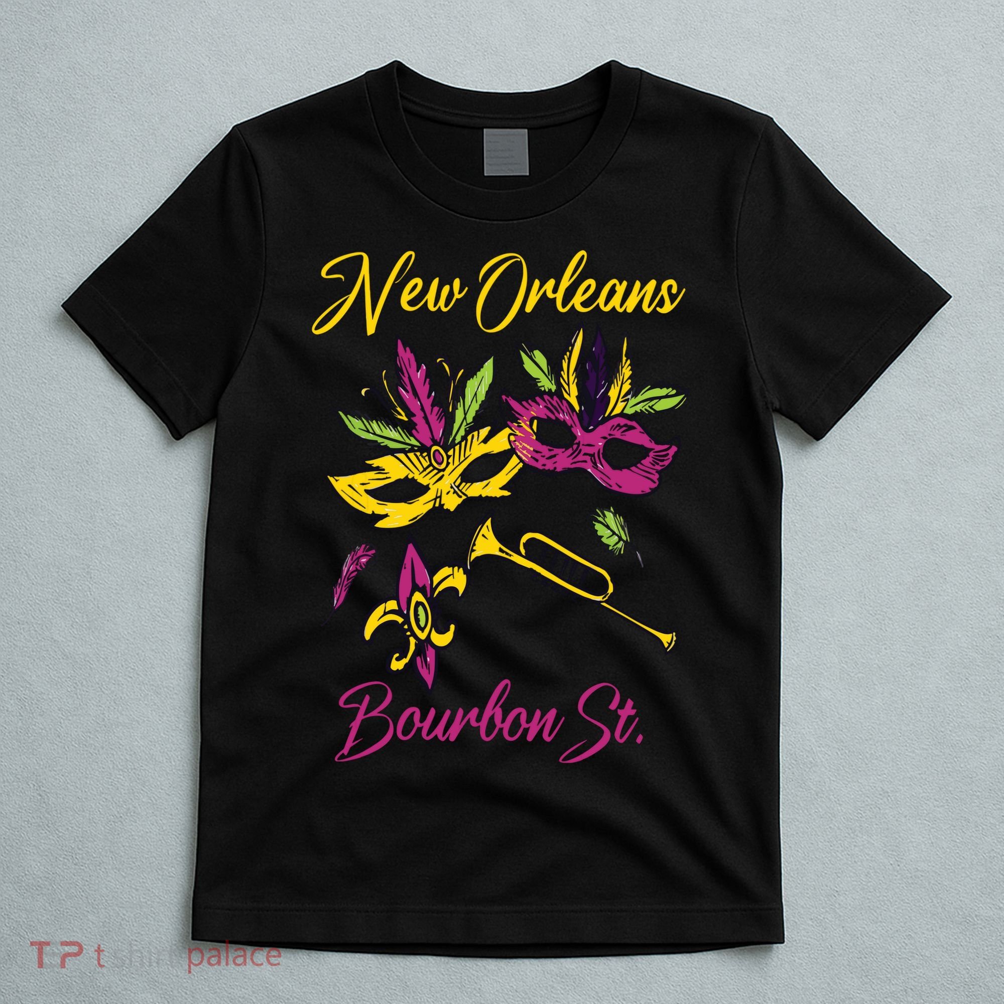 French New Orleans Mardi Gras Souvenir Bourbon Street T-Shirt