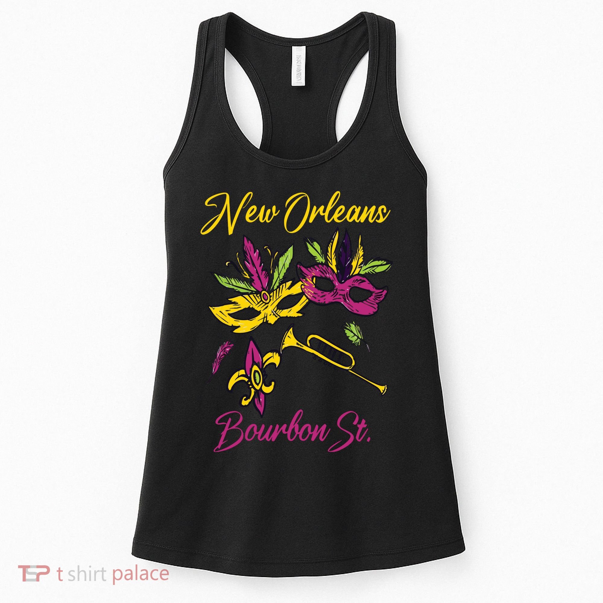 French New Orleans Mardi Gras Souvenir Bourbon Street Women's Tank Top
