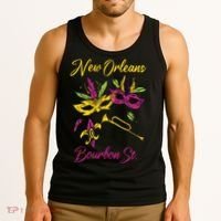French New Orleans Mardi Gras Souvenir Bourbon Street Tank Top thumb 3