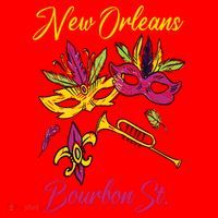French New Orleans Mardi Gras Souvenir Bourbon Street Santa Hat thumb 1