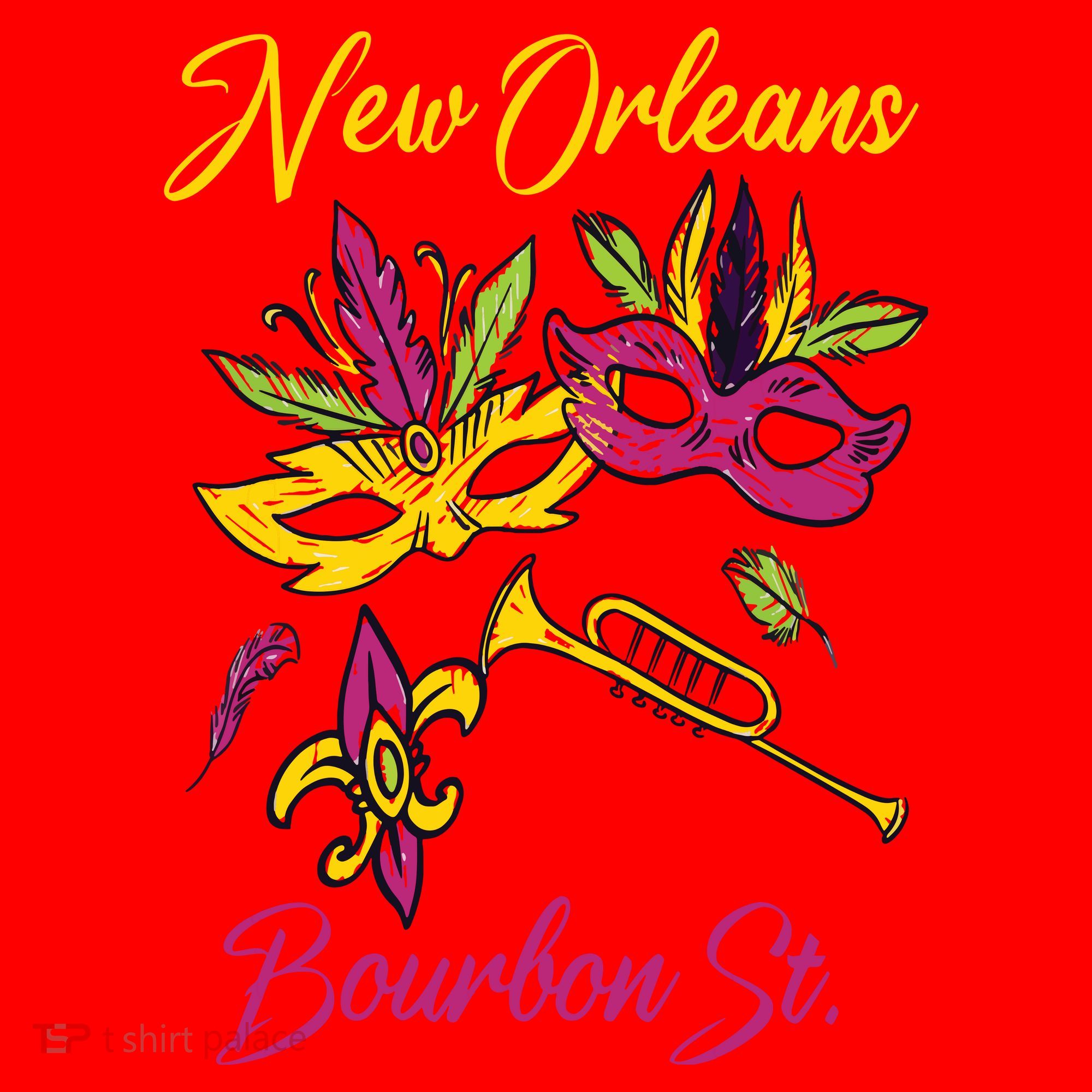 French New Orleans Mardi Gras Souvenir Bourbon Street Santa Hat