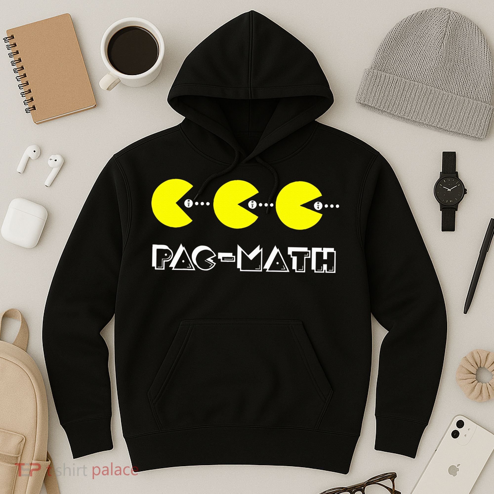 Funny Nerdy Pac Math Nom Retro Game Precalculus Math Teacher Hoodie