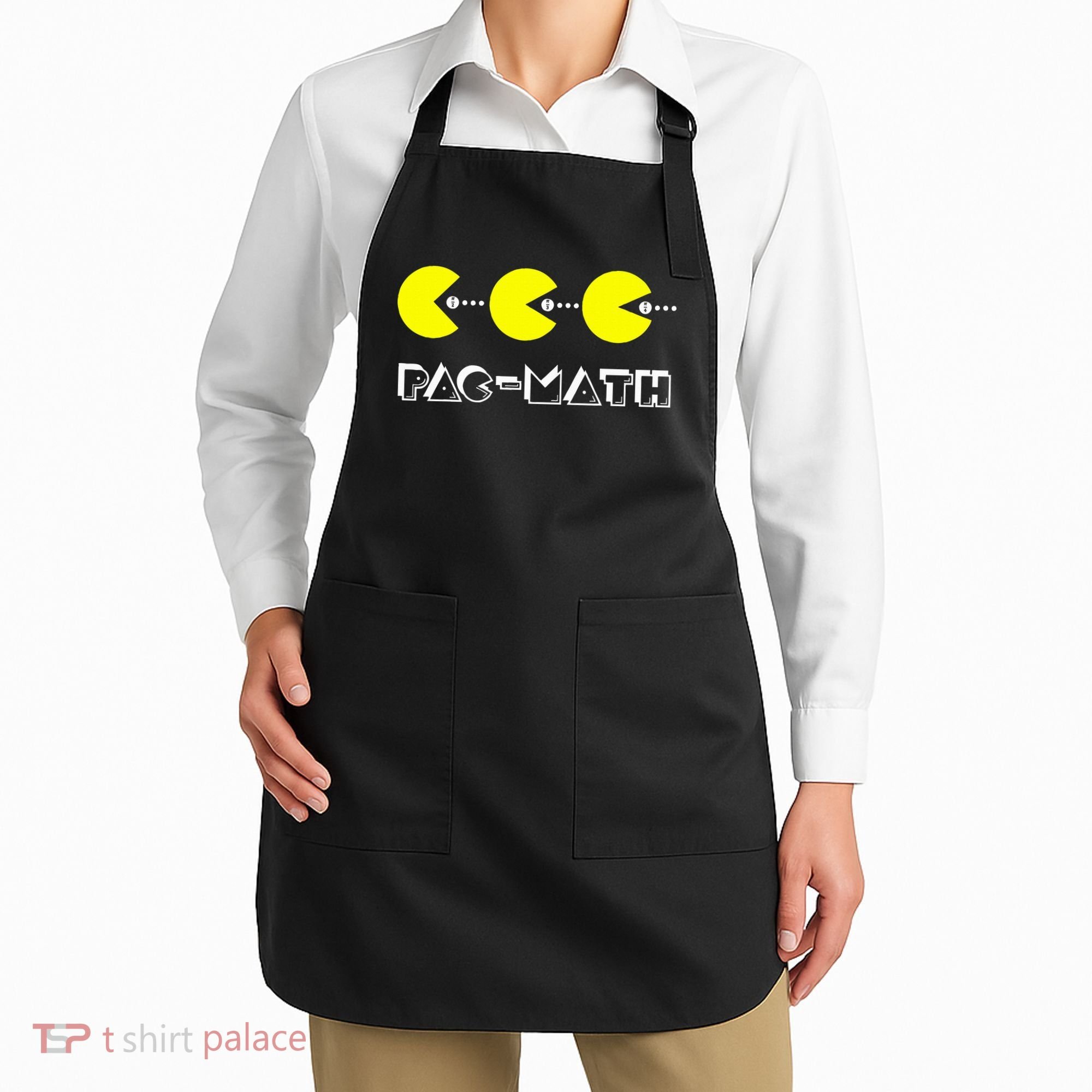 Funny Nerdy Pac Math Nom Retro Game Precalculus Math Teacher Apron