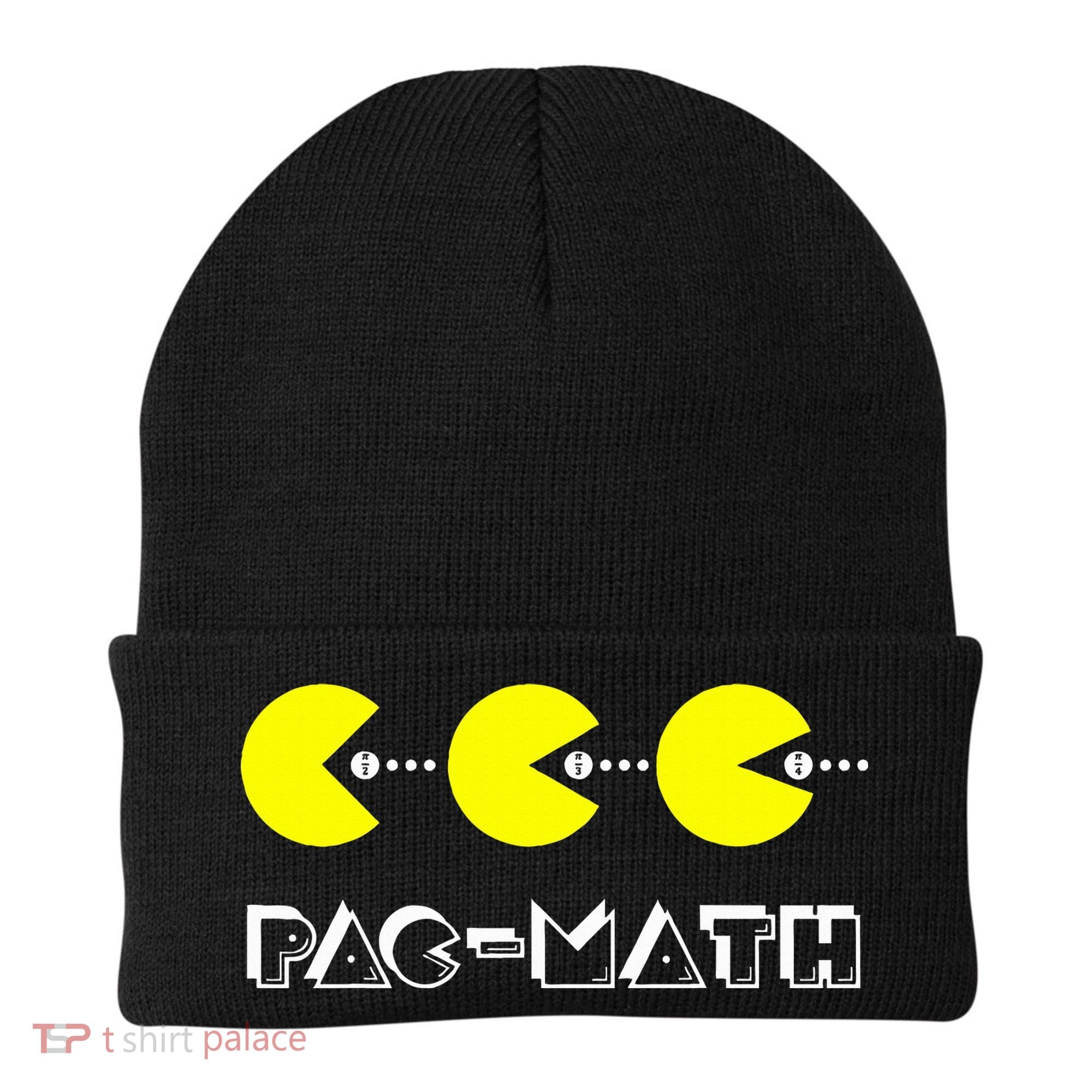 Funny Nerdy Pac Math Nom Retro Game Precalculus Math Teacher Beanie