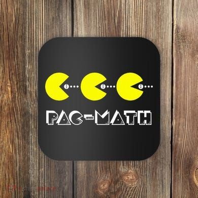 Funny Nerdy Pac Math Nom Retro Game Precalculus Math Teacher Coaster