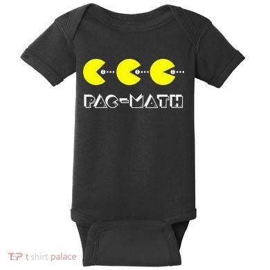Funny Nerdy Pac Math Nom Retro Game Precalculus Math Teacher Baby Bodysuit