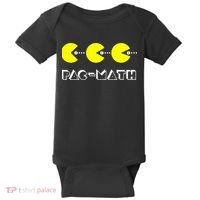 Funny Nerdy Pac Math Nom Retro Game Precalculus Math Teacher Baby Bodysuit thumb 0