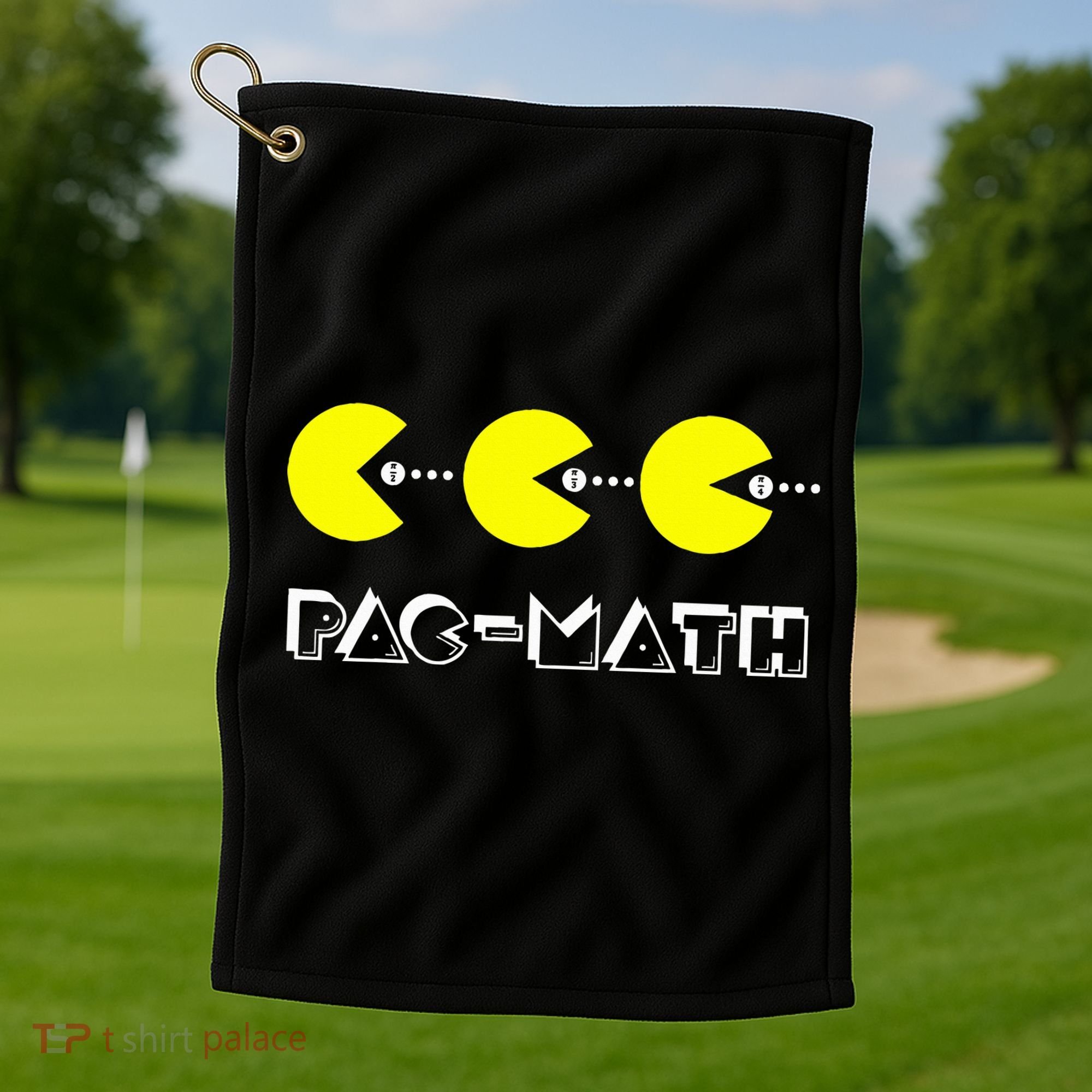 Funny Nerdy Pac Math Nom Retro Game Precalculus Math Teacher Golf Towel