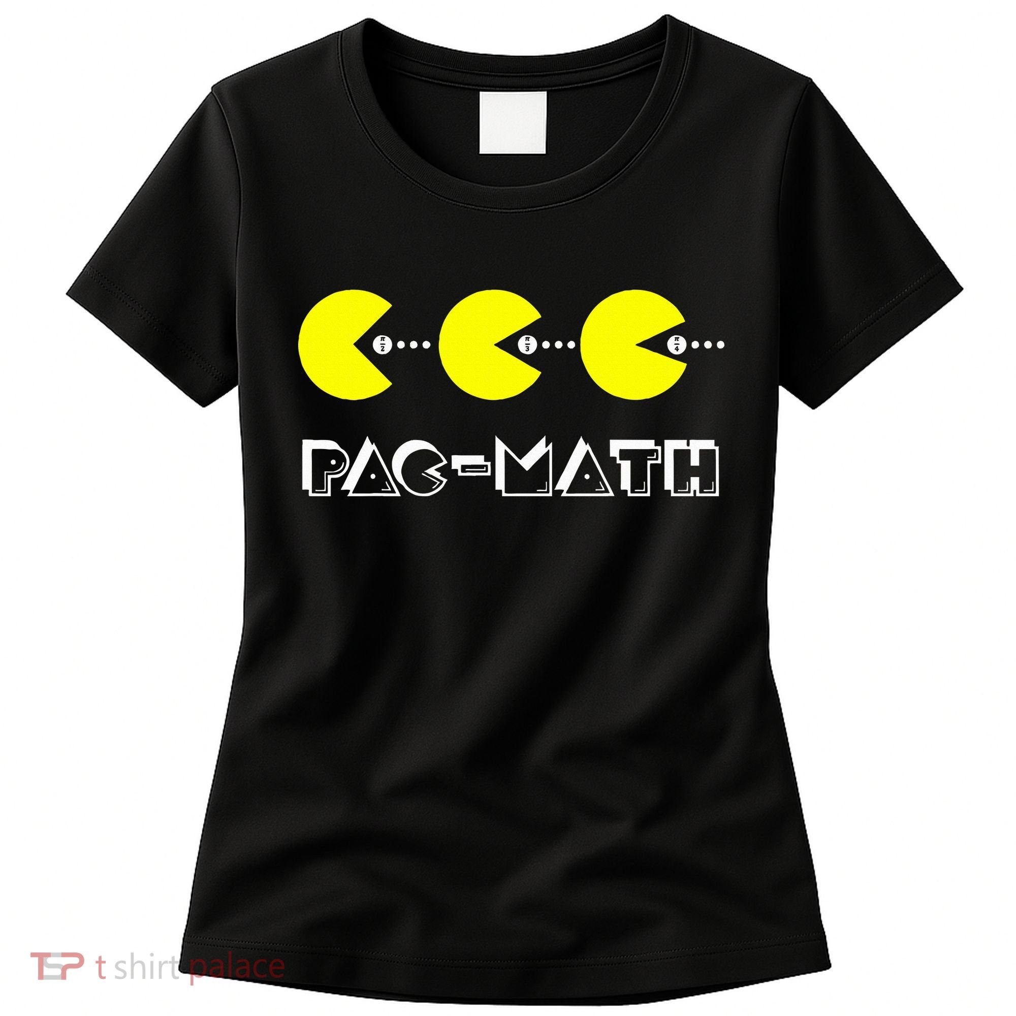 Funny Nerdy Pac Math Nom Retro Game Precalculus Math Teacher Women's T-Shirt