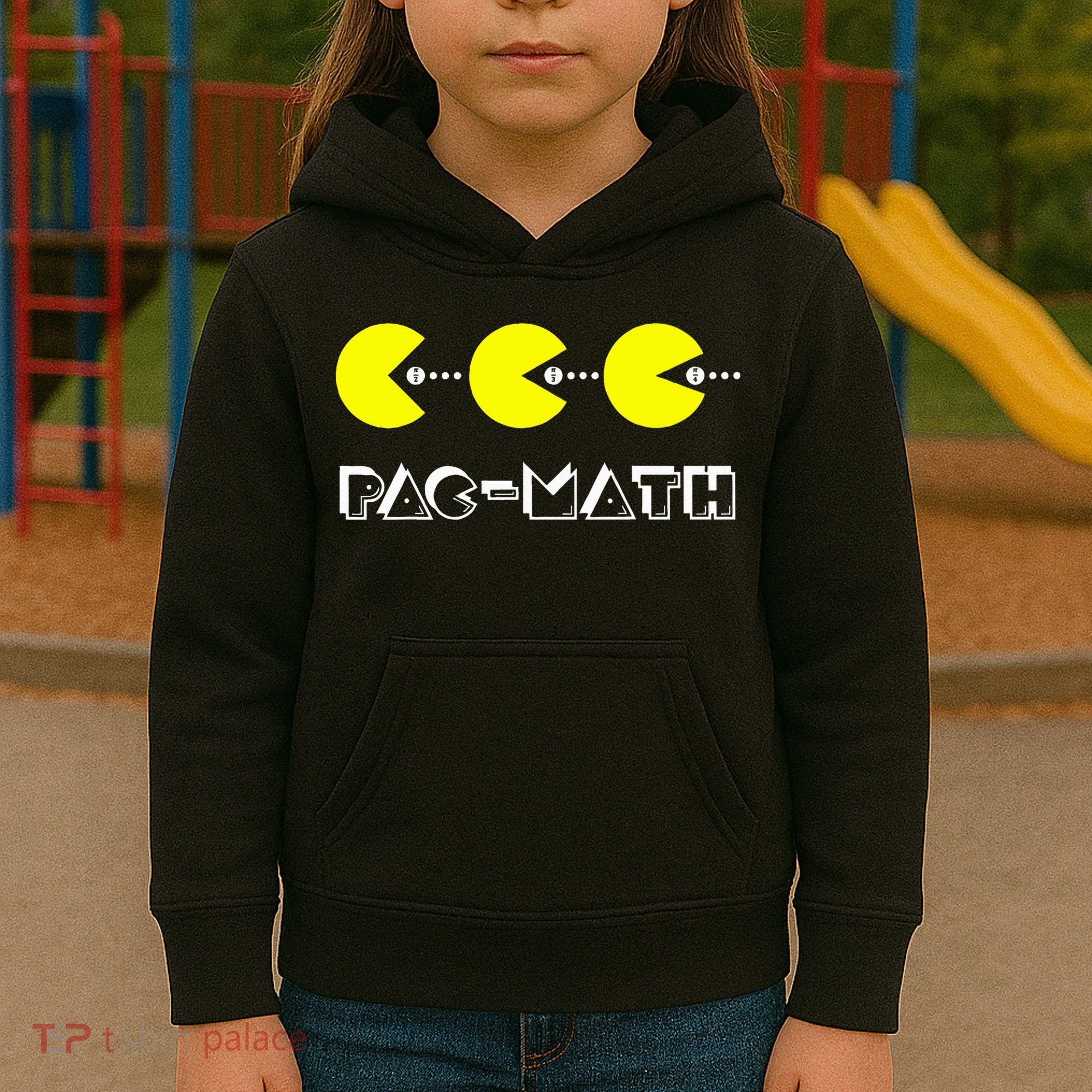 Funny Nerdy Pac Math Nom Retro Game Precalculus Math Teacher Kids Hoodie