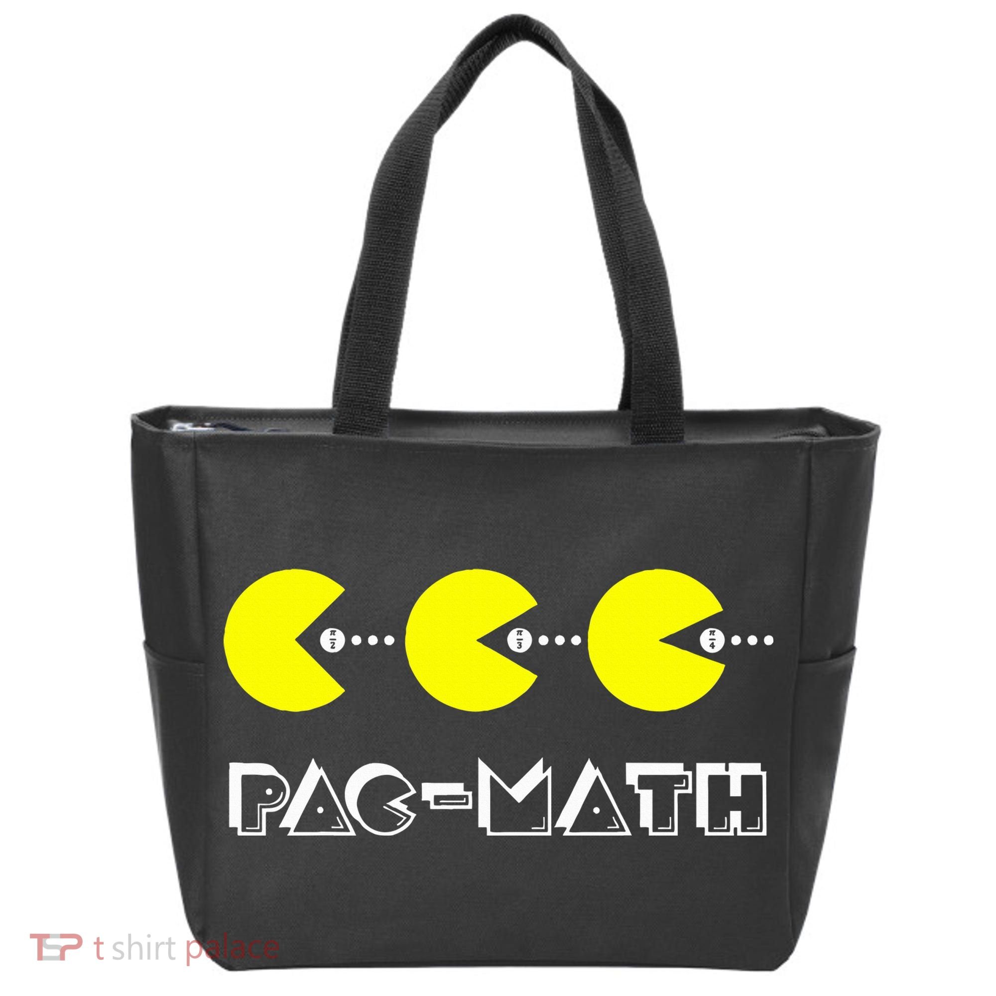 Funny Nerdy Pac Math Nom Retro Game Precalculus Math Teacher Tote Bag