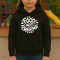 Food Not Pharma Natural Organic Nutrition Kids Hoodie thumb 3