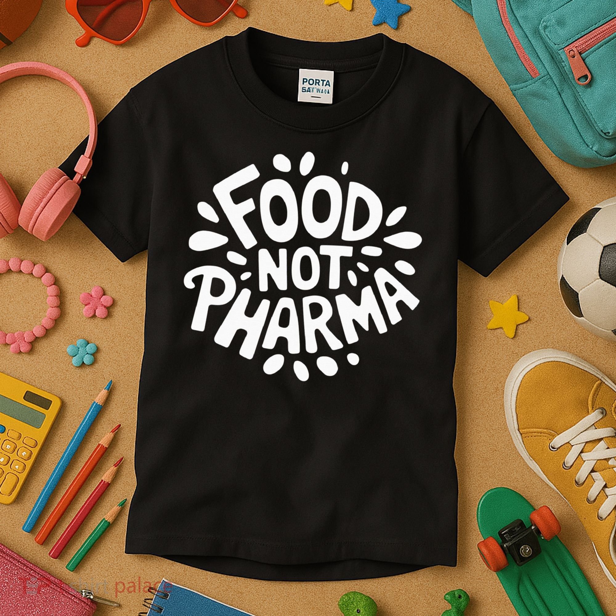 Food Not Pharma Natural Organic Nutrition Kids T-Shirt