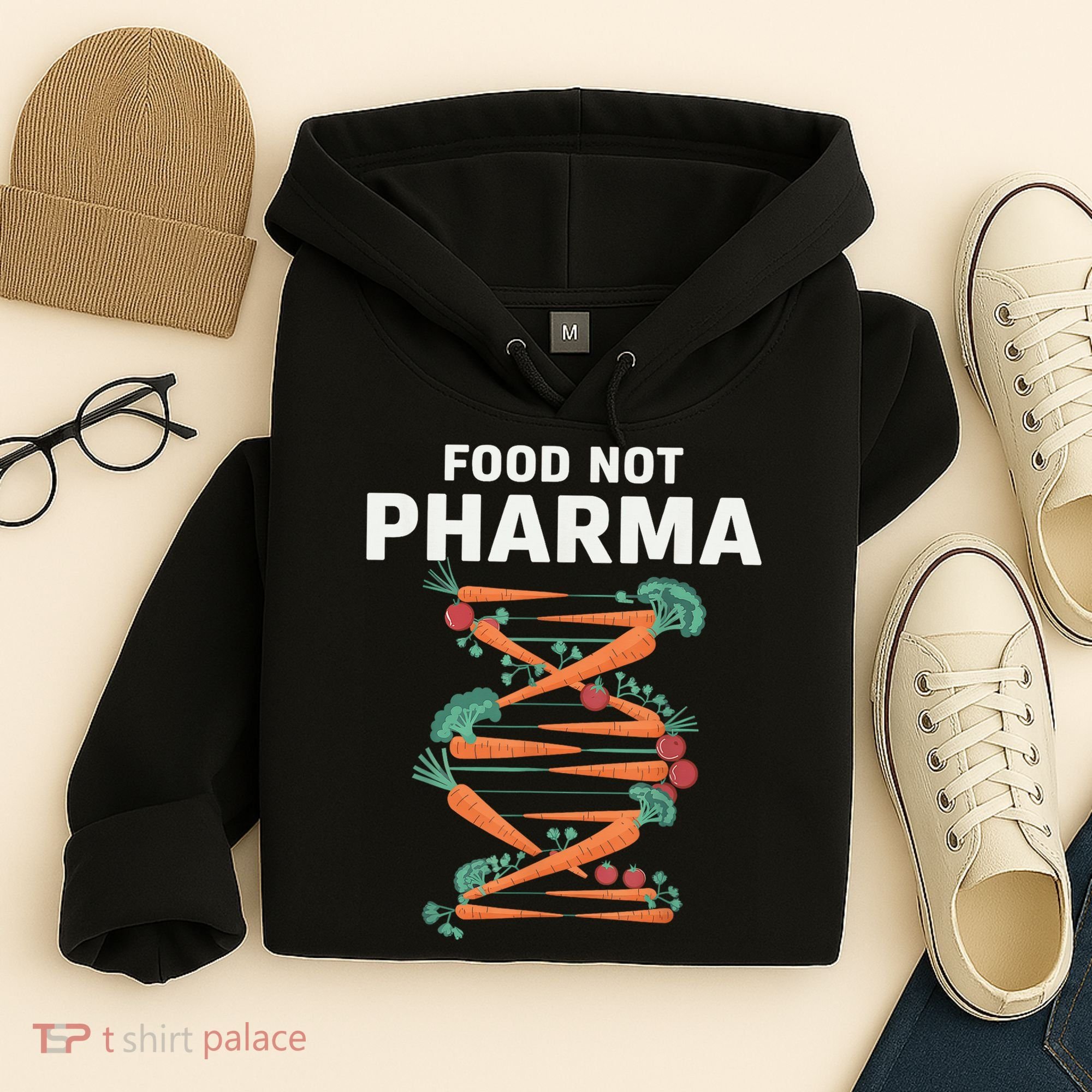 Food Not Pharma Natural Organic Nutrition Hoodie