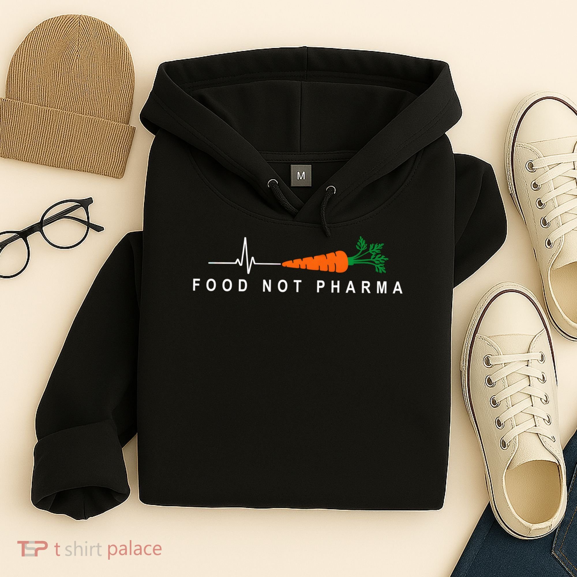 Food Not Pharma Natural Organic Nutrition Hoodie