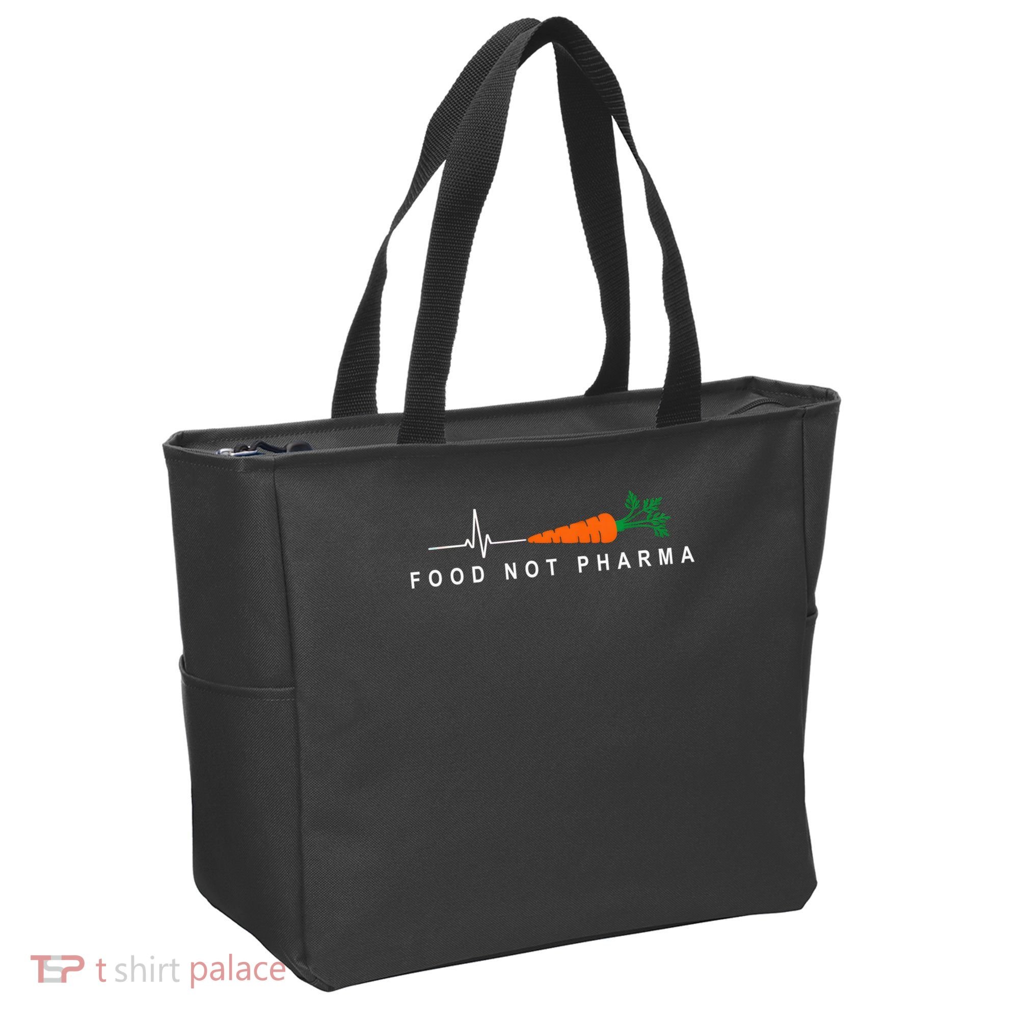 Food Not Pharma Natural Organic Nutrition Tote Bag