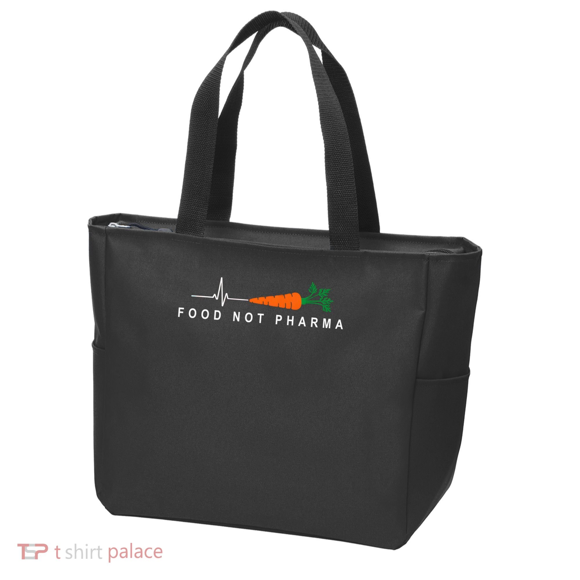 Food Not Pharma Natural Organic Nutrition Tote Bag