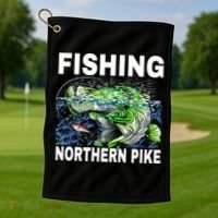 Fishing Northern Pike Golf Towel thumb 1