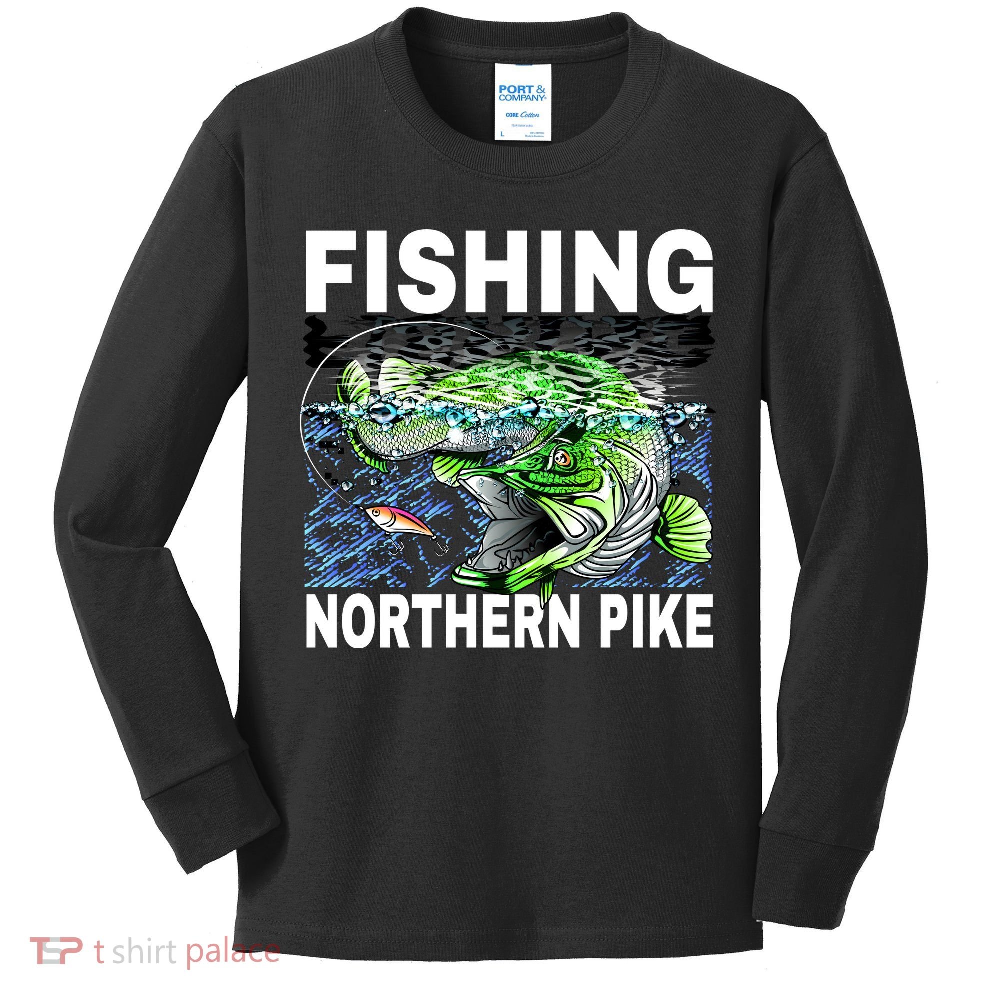 Fishing Northern Pike Kids Long Sleeve Shirt