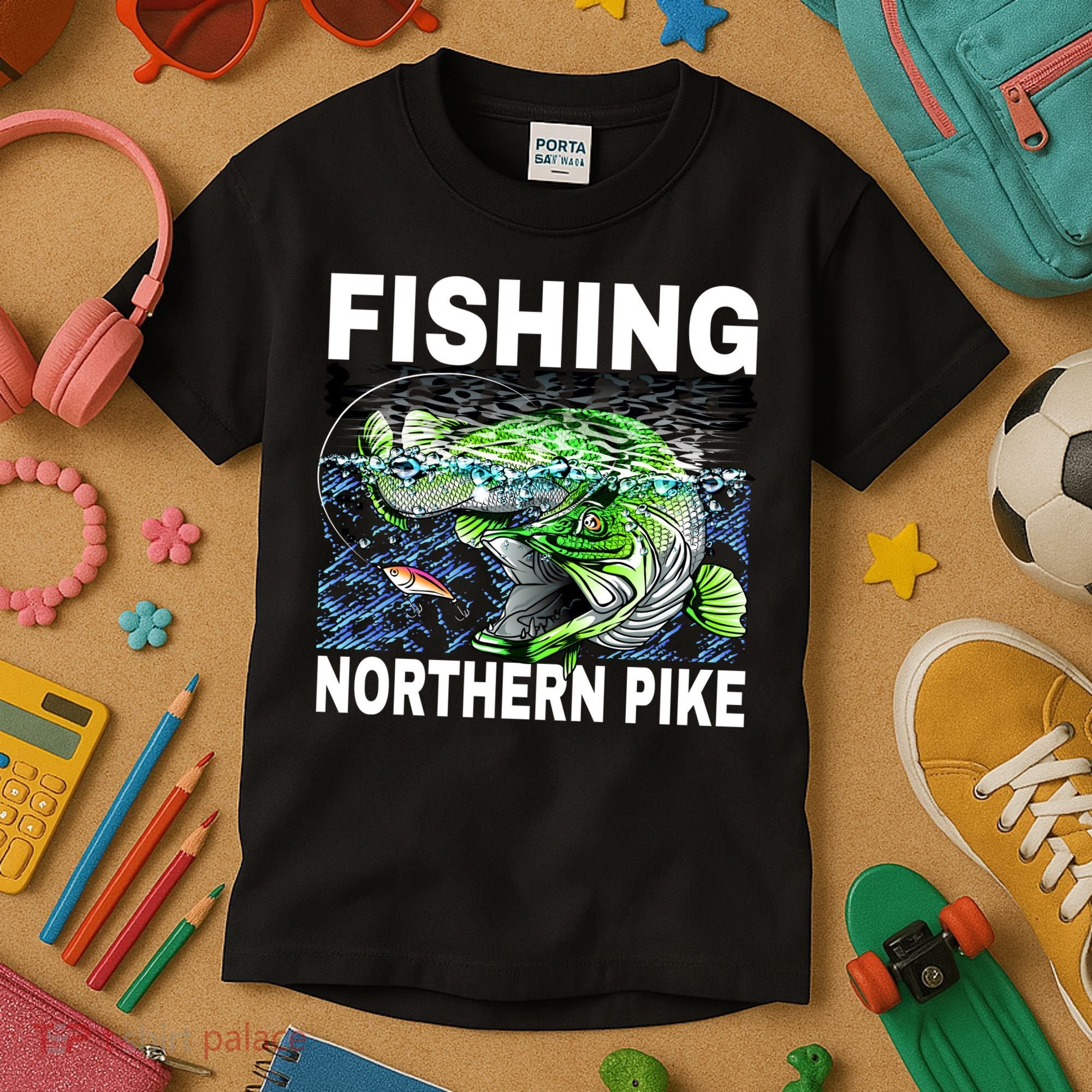 Fishing Northern Pike Kids T-Shirt