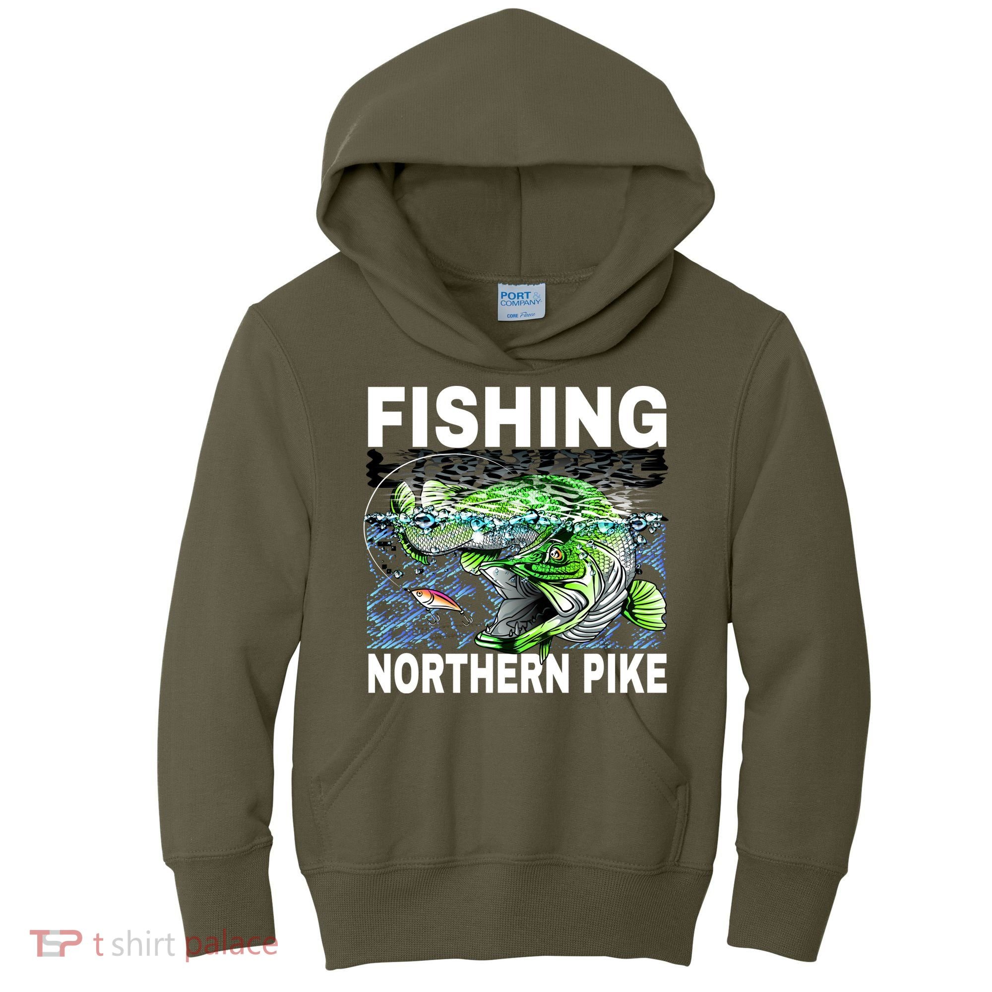 Fishing Northern Pike Kids Hoodie
