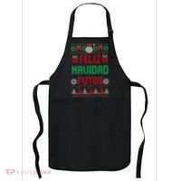 Feliz Navidad Putos Ugly Mexican Christmas Sweater Funny Apron thumb 0