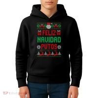 Feliz Navidad Putos Ugly Mexican Christmas Sweater Funny Kids Hoodie thumb 4