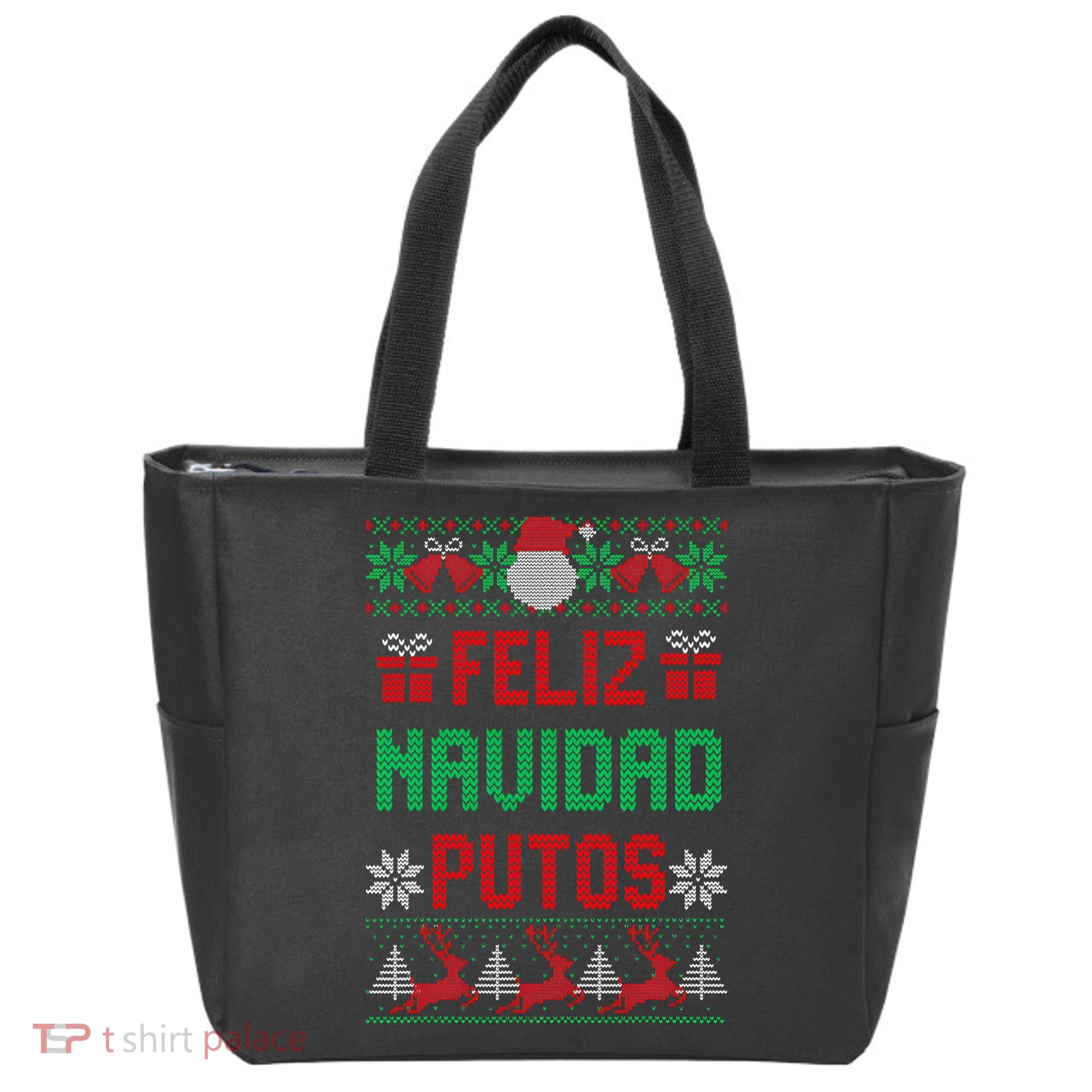 Feliz Navidad Putos Ugly Mexican Christmas Sweater Funny Tote Bag