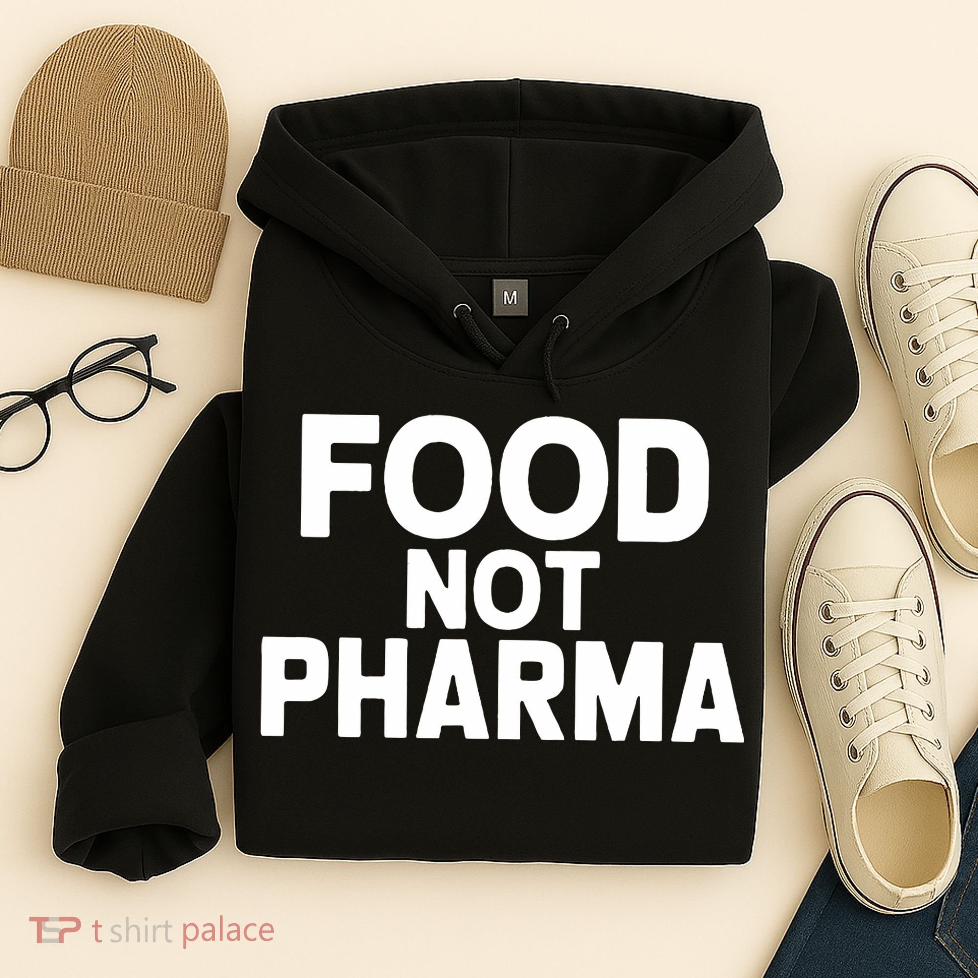Food Not Pharma Natural Organic Nutrition Hoodie